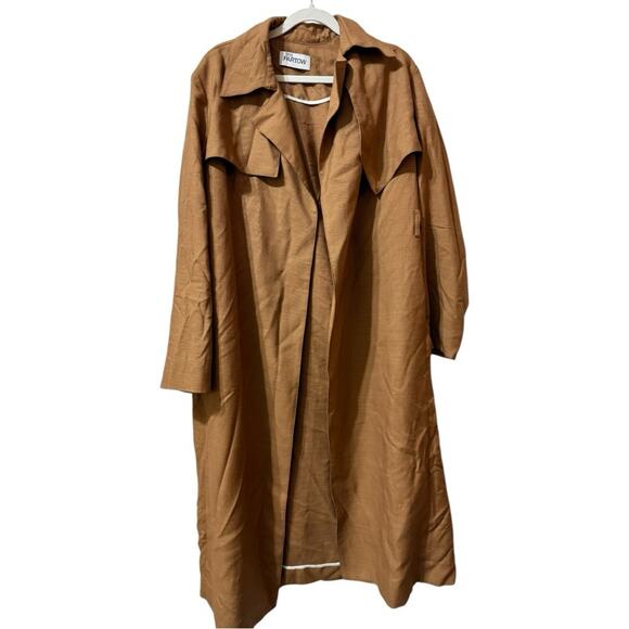 Partow Trench Coat Meadow Wool Silk Size 2 Retailed $2995 - Picture 3 of 6